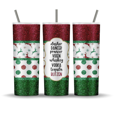 Christmas reindeer alcohol themed 20 oz tumbler 