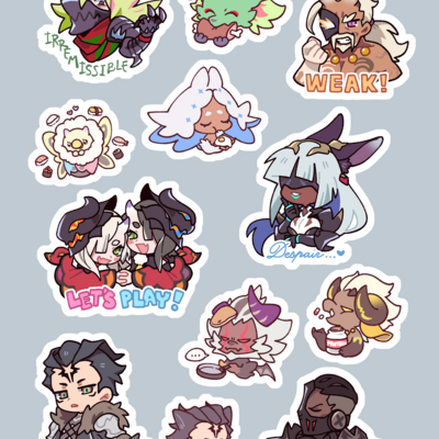 Dragalia lost apostles/agito/wyrmclan sticker sheet