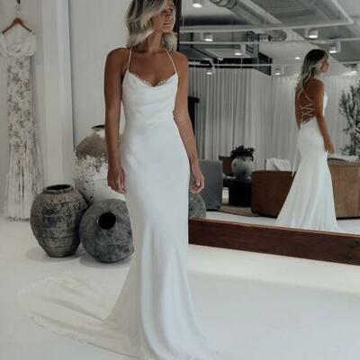 Mermaid long backless prom dresses