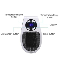 Electric heater for the home, portable plug-in wall heating,Plug US EU - Thumbnail 5