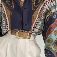 Fashion Women'S Printed Long Sleeve Casual Shirt Top - Thumbnail 1