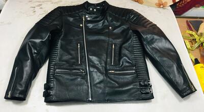 Crafted Leather Men's Motorcycle Genuine Lambskin Leather Jacket Black Slim fit Biker jacket 
