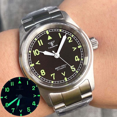 Tandorio mens watches 36mm dial nh35a mechanical movt 20bar luminous causal business wristwatch t108