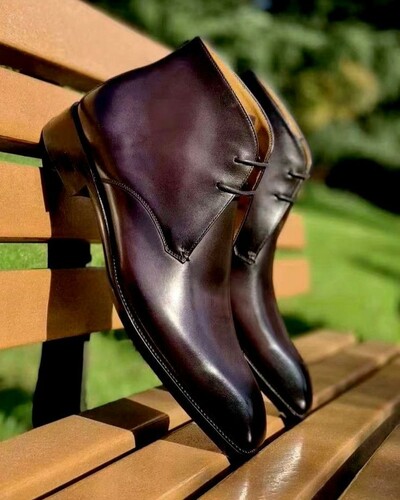 Brown Chukka Boots for Men's Ankle High Leather Boots