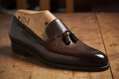 Brown Cow Leather Tassels Design Formal Loafers Moccasin Shoes For Men's