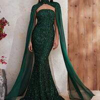 Mock Neck Cloak Sleeve Sequin Formal Dress,Simple Prom Dresses,2024 Cheap Evening Dresses,1667  - Thumbnail 6