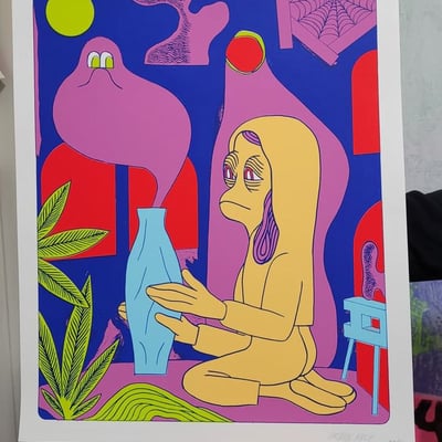 Genie of the vase screen print 