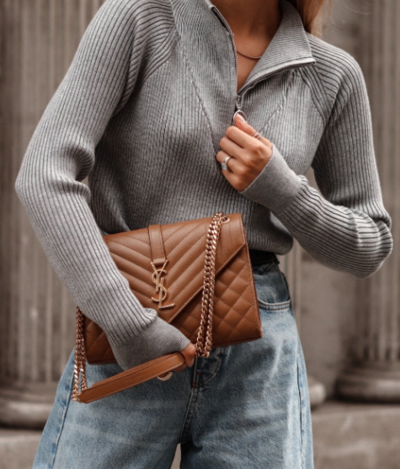 Solid Color Temperament Long Sleeve Knitted Sweater