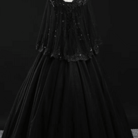 Beautiful Tulle with Lace Applique Beaded Sweet 16 Dress, V Neckline Long Formal Dress KPP1644 - Thumbnail 2