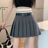 High Waisted Pleated Skirt - Thumbnail 4