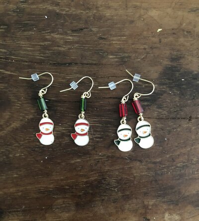 Red and Green Snowmen Earrings