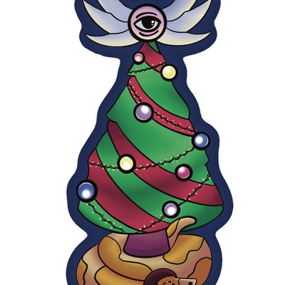 Snek christmas mirror sticker