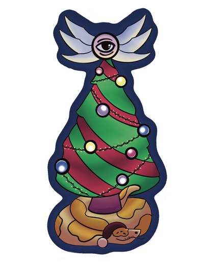 Snek Christmas Mirror Sticker