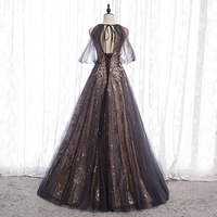 Elegant tulle sequins prom dress formal dress，1673 - Thumbnail 1