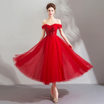 Red v neck tulle lace long prom dress, red evening dress,1678