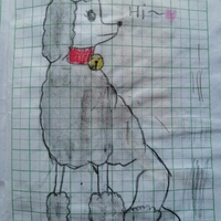   Hand  Painting poodle Handmade drawing - Thumbnail 2