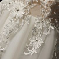 White A Line Off the Shoulder Flowers and Tulle Formal Dress, Beautiful Long Evening Party Dress KPP1646 - Thumbnail 3