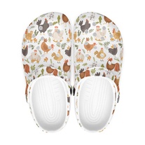 Unisex Adult Chicken Pattern Clogs Shoes, Funny Chicken Slippers, Gift for Chicken Lovers, Chicken Women Shoes, Farm Animals