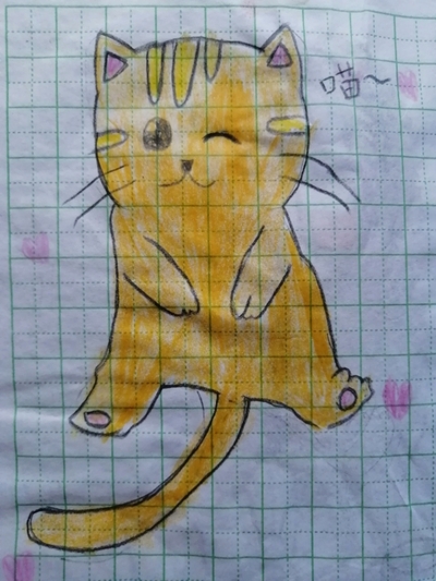 Hand  Painting Cat Handmade drawing