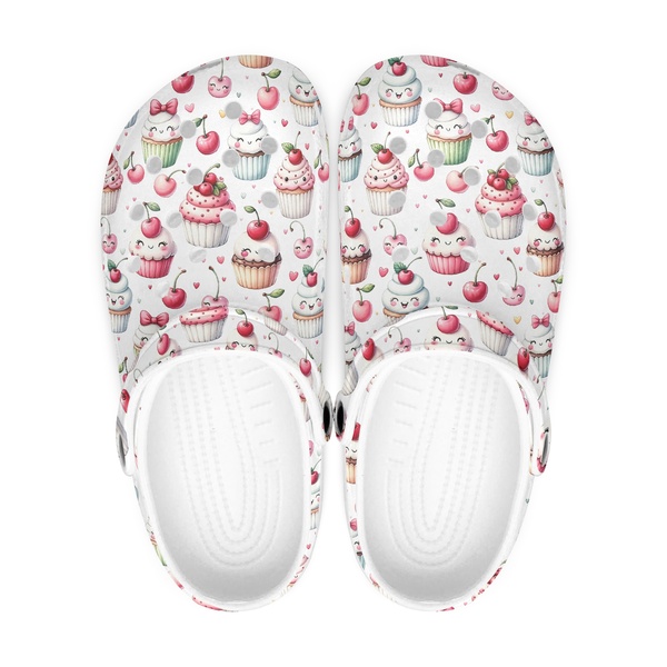 Classic cupcake women's clogs slippers, muffin garden shoes easy care, cute slippers indoor - outdoor