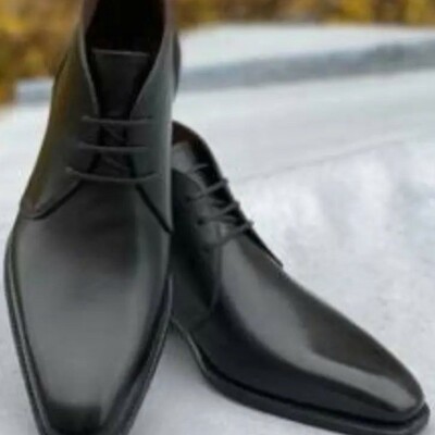 Black chukka boots for men’s ankle high leather boots