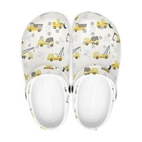 Classic clogs with construction site vehicles, model men's - women's clogs, unisex construction truck slippers, comfortable clogs indoor - outdoor