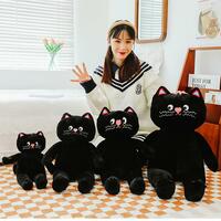 Artful Polka Dot Cat Plush Toy - Thumbnail 3