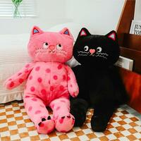 Artful Polka Dot Cat Plush Toy - Thumbnail 6