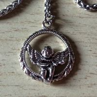 Punkrock Angel Cupid Silver Necklace God Of Love For Women And Men Unique Amazing - Thumbnail 1