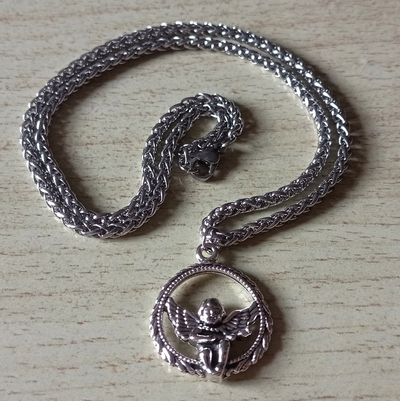 Punkrock Angel Cupid Silver Necklace God Of Love For Women And Men Unique Amazing