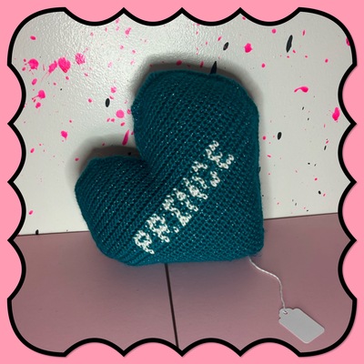 Prince crochet heart pillow 
