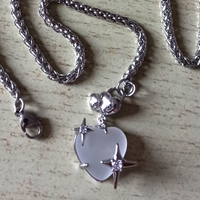 Punk Cute Tiny Heart Galaxy Studded Zircon Gems Silver Necklace Y2K Streetwear Handmade For Women And Men Unique Amazing - Thumbnail 4