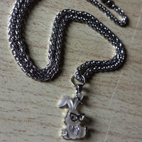 Punk Cute Tiny Bunny Studded Zircon Heart Gems With Glasses Silver Necklace Y2K Streetwear Handmade For Women And Men Unique Amazing - Thumbnail 2