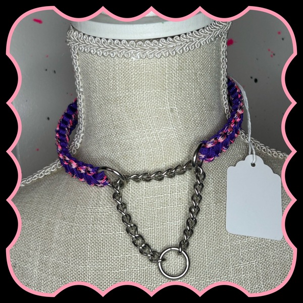 Purple pink  paracord collar 