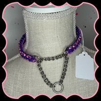 Purple pink  paracord collar 