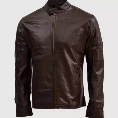 Brown leather jacket