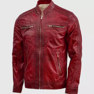 Waxed burgundy jacket
