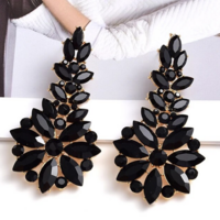 Rhinestone Drop Earrings - Thumbnail 2