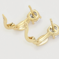 clear cz gold hoop earrings - Thumbnail 1