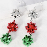 christmas bow earrings dangly - Thumbnail 1