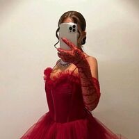 Dark Red Tulle Tiered Long Prom Dress, Spaghetti Straps Evening Gown - Thumbnail 3