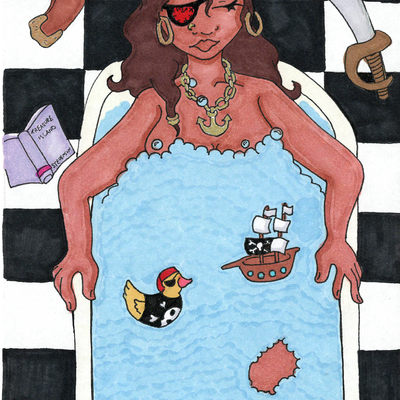 Bubblebath pirate original drawing