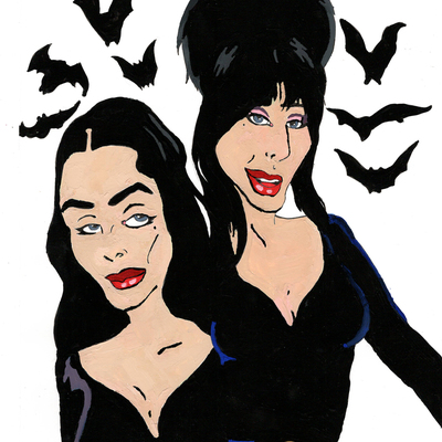 Queens of the damned, vampira and elvira original painting