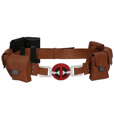   pu leather cosplay belt with pockets pouches bag new movie version wade leather waist belt halloween costume props