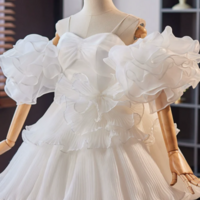 White Sweetheart Neck Organza Short Prom Dress, White Homecoming Dress KPP1649 - Thumbnail 1