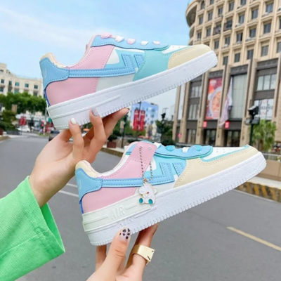 Cute pastel color sneakers ( 1 pair free socks as cover pic )