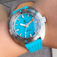 Tandorio Mens diving watches 42mm dial 120 clicks 20bar luminous causal business wristwatch T208 - Thumbnail 3