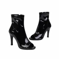 Sexy stiletto heel 33-46 fish mouth side zipper low boots 2 colors - Thumbnail 3