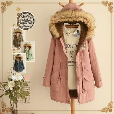New plush solid color warm cotton jacket