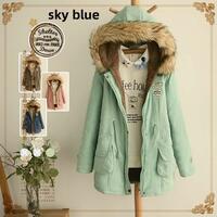 New plush solid color warm cotton jacket - Thumbnail 3